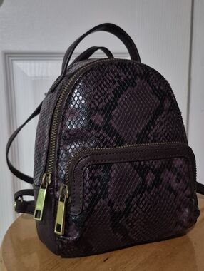 Fossil Vintage Maroon Minibackpack Faux Snakeskin